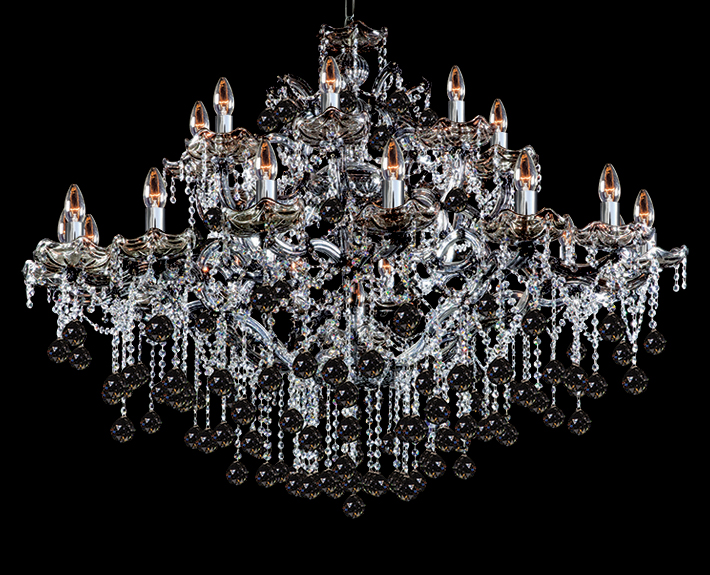 Lustre Cristal 25 Lampes platino